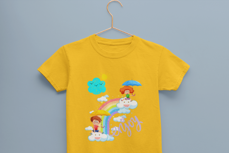 Kid's Enjoy Unisex T-shirt Golden Yellow by ZealforTee