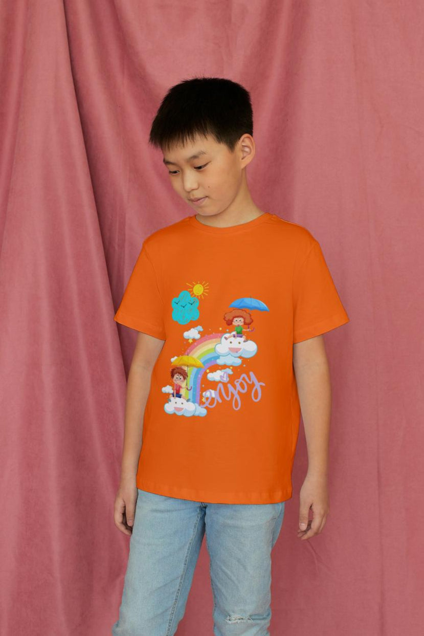 Kid's Enjoy Unisex T-shirt Iris Lavender by ZealforTee