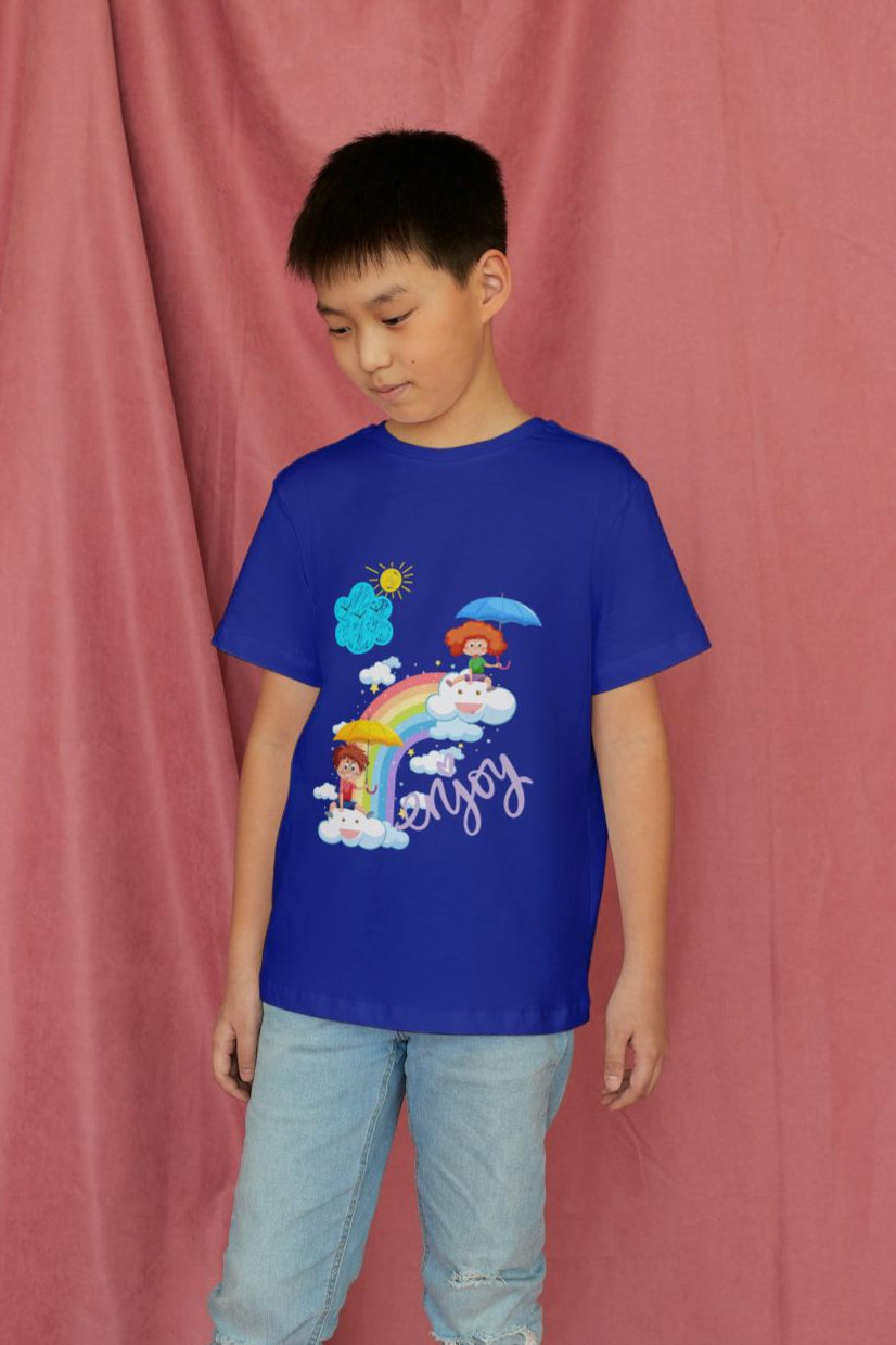 Kid's Enjoy Unisex T-shirt Royal Blue by ZealforTee