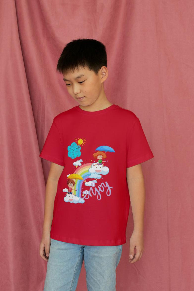 Kid's Enjoy Unisex T-shirt Red by ZealforTee