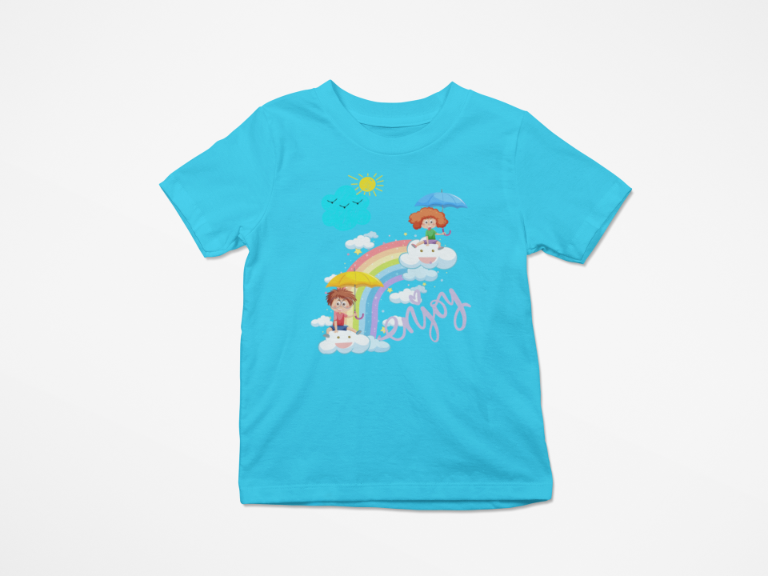 Kid's Enjoy Unisex T-shirt Sky Blue by ZealforTee