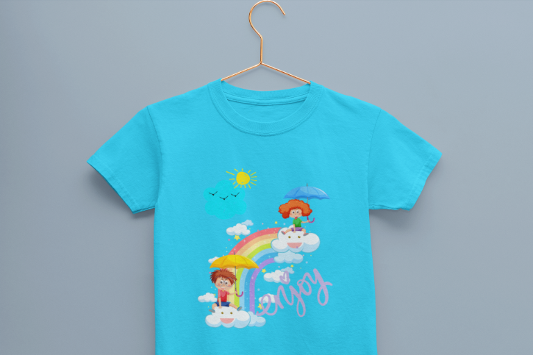 Kid's Enjoy Unisex T-shirt Sky Blue by ZealforTee