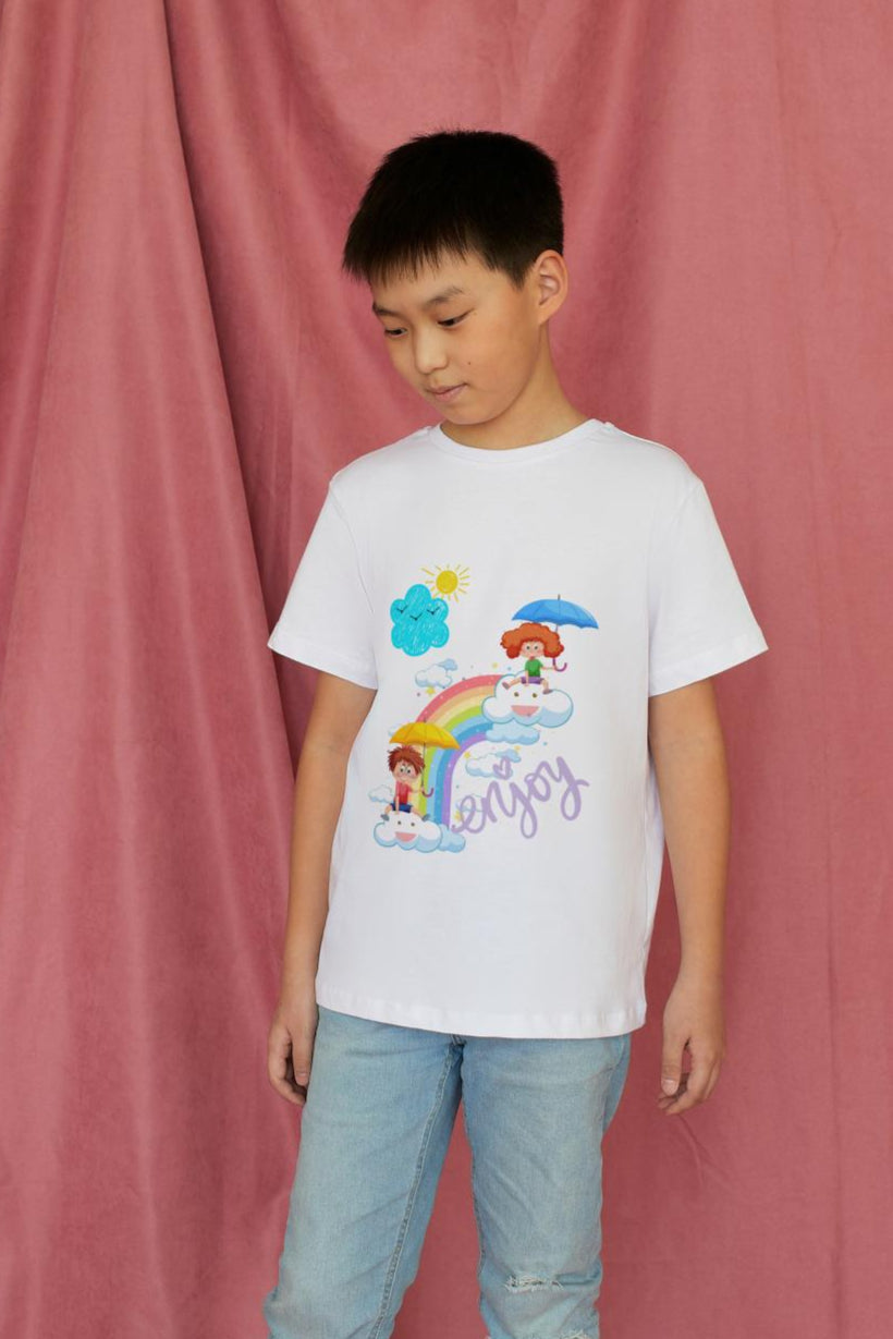 Kid's Enjoy Unisex T-shirt White by ZealforTee