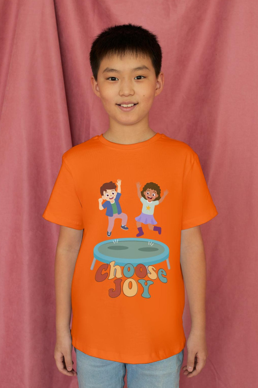 Kid's Choose Joy Unisex T-shirt Light Pink by ZealforTee