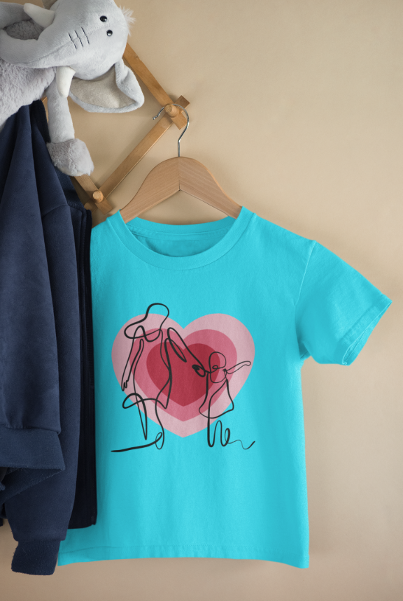 Kid's Line Art Soul Unisex T-shirt SkyBlue by ZealforTee