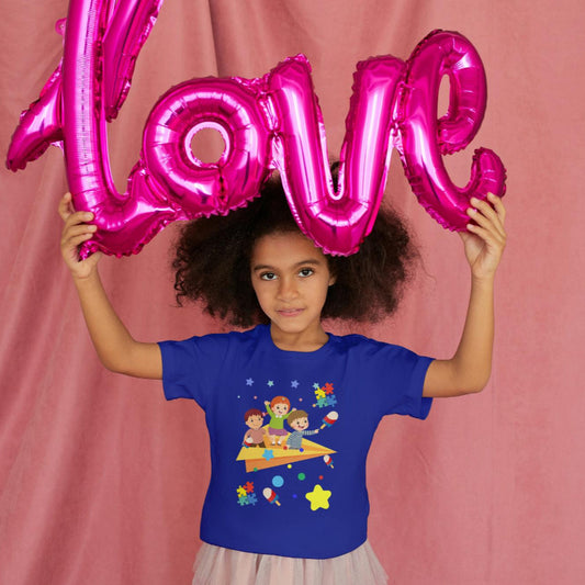 Kid's Paper Plane Unisex T-shirt Royal Blue by ZealforTee