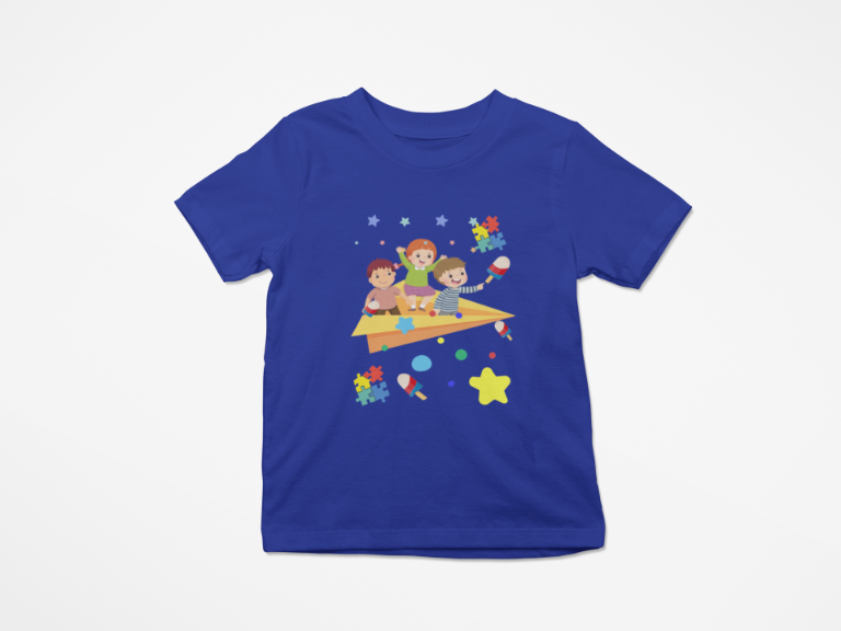 Kid's Paper Plane Unisex T-shirt Royal Blue by ZealforTee