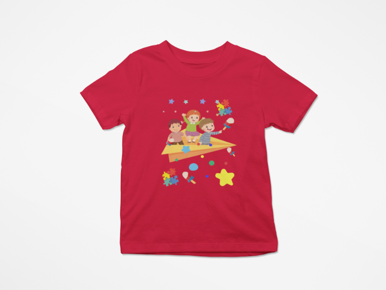 Kid's Paper Plane Unisex T-shirt Red by ZealforTee