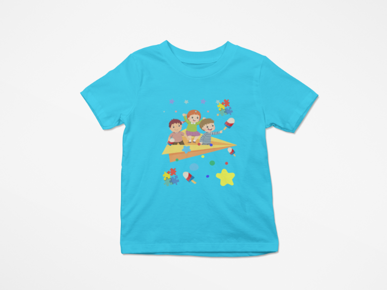 Kid's Paper Plane Unisex T-shirt Sky Blue by ZealforTee
