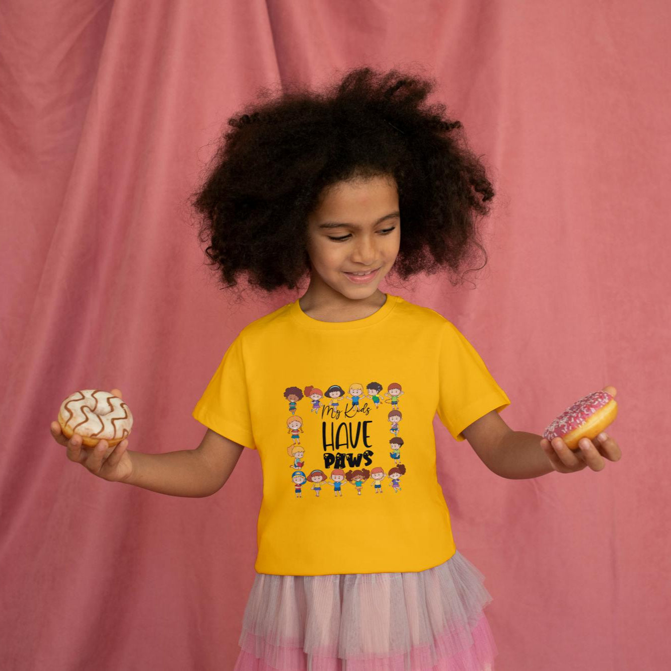 Kid' Paws Unisex T-shirt Golden Yellow by ZealforTee