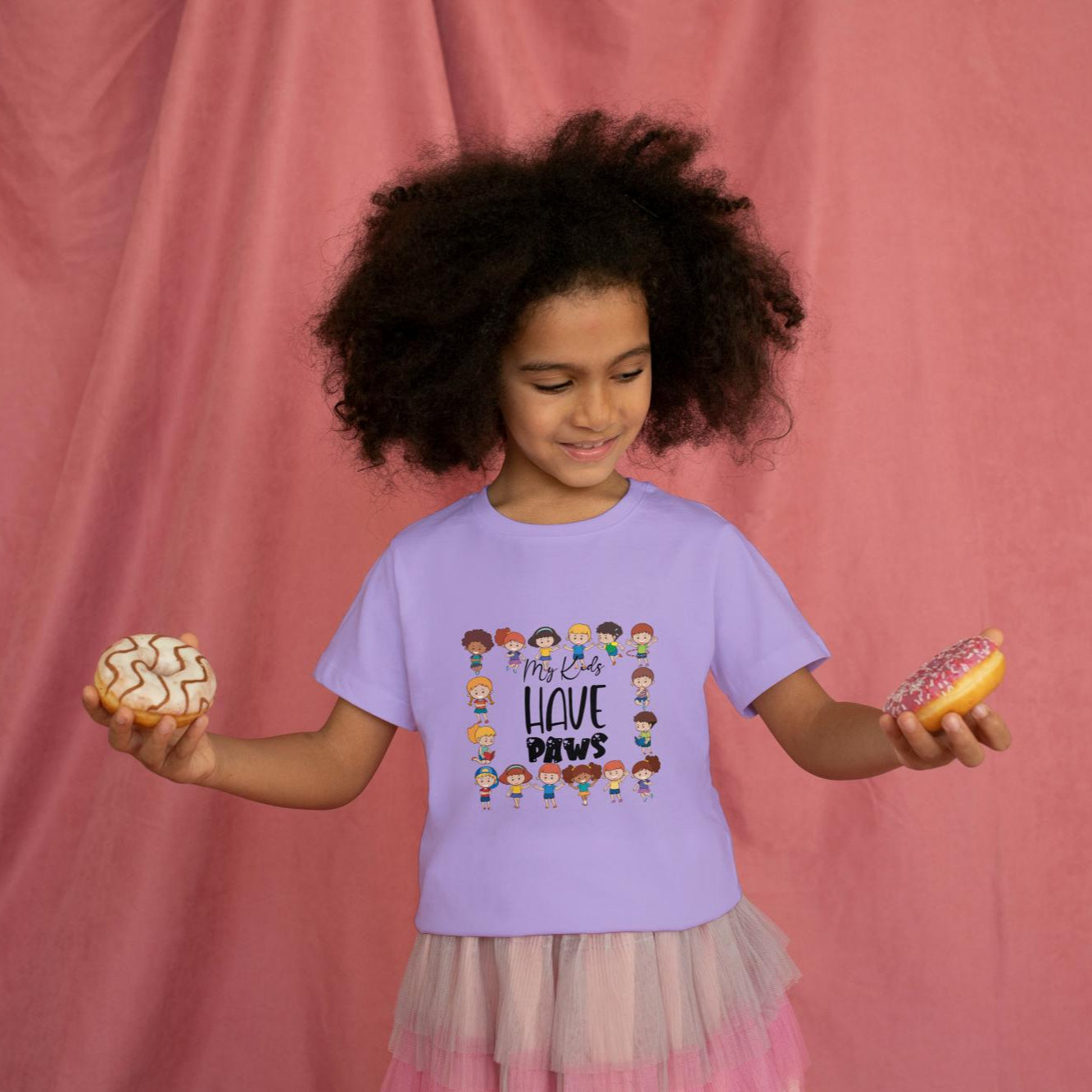 Kid' Paws Unisex T-shirt Iris Lavender by ZealforTee