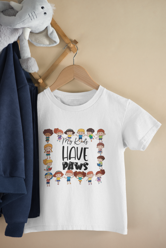 Kid' Paws Unisex T-shirt White by ZealforTee