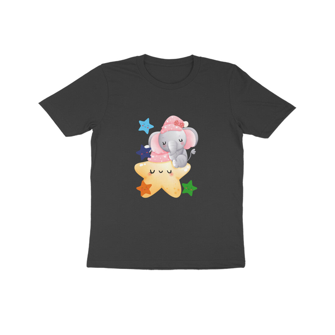 Kids Baby Elephant and Stars Unisex Tshirt Maroon by ZealforTee