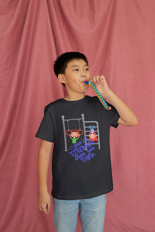 Kid's Stronger Unisex T-shirt Black by ZealforTee