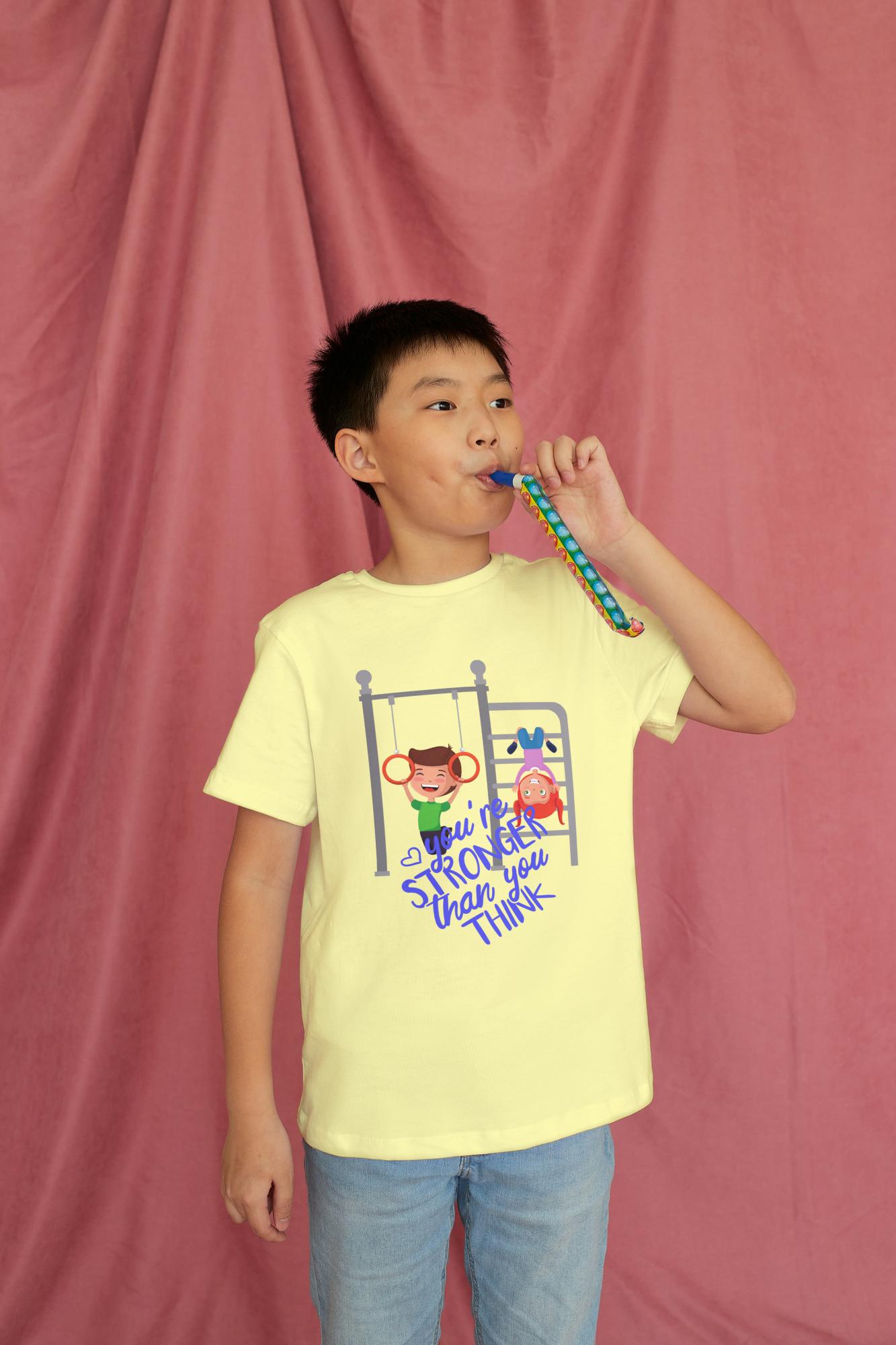 Kid's Stronger Unisex T-shirt Butter Yellow by ZealforTee