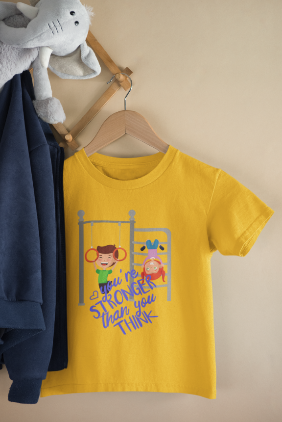 Kid's Stronger Unisex T-shirt Golden Yellow by ZealforTee