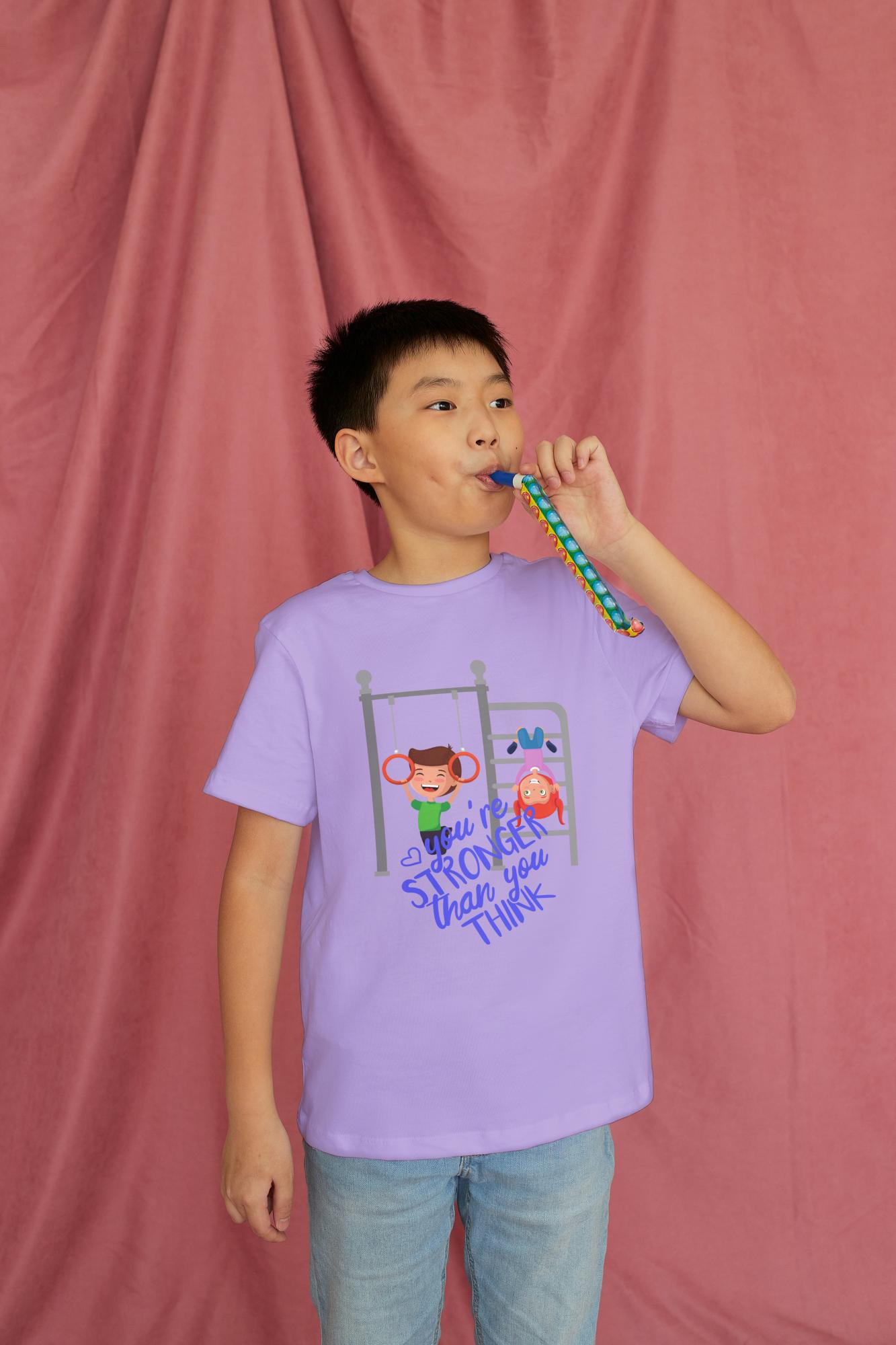 Kid's Stronger Unisex T-shirt Golden Yellow by ZealforTee