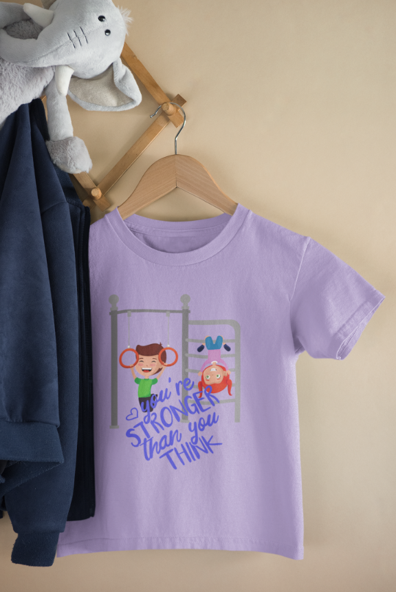 Kid's Stronger Unisex T-shirt Iris Lavender by ZealforTee