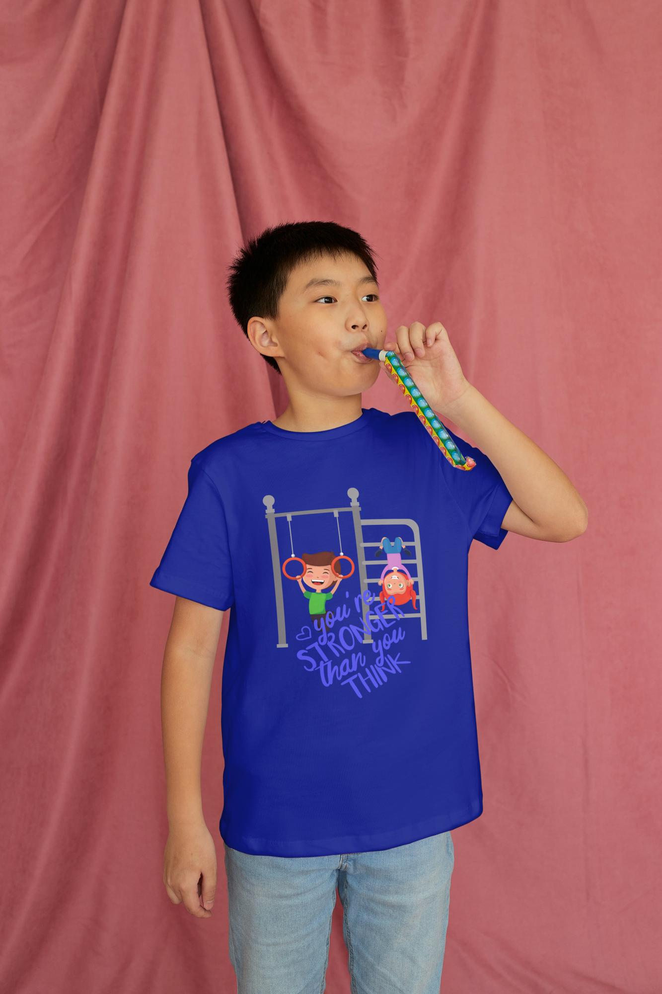 Kid's Stronger Unisex T-shirt Liril Green by ZealforTee