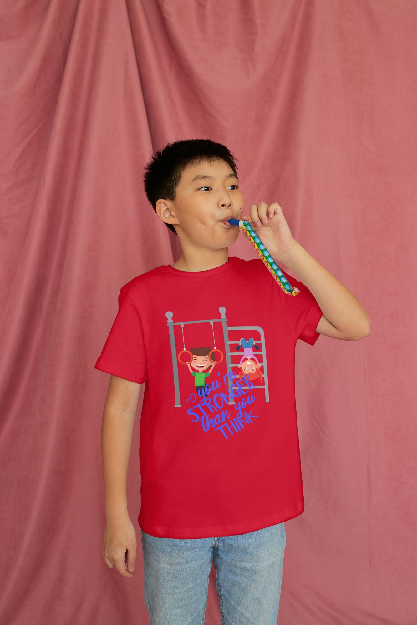 Kid's Stronger Unisex T-shirt Liril Green by ZealforTee