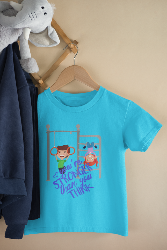 Kid's Stronger Unisex T-shirt Sky Blue by ZealforTee