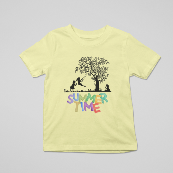 Kid's Summer Time Unisex T-shirt Butter Yellow by ZealforTee
