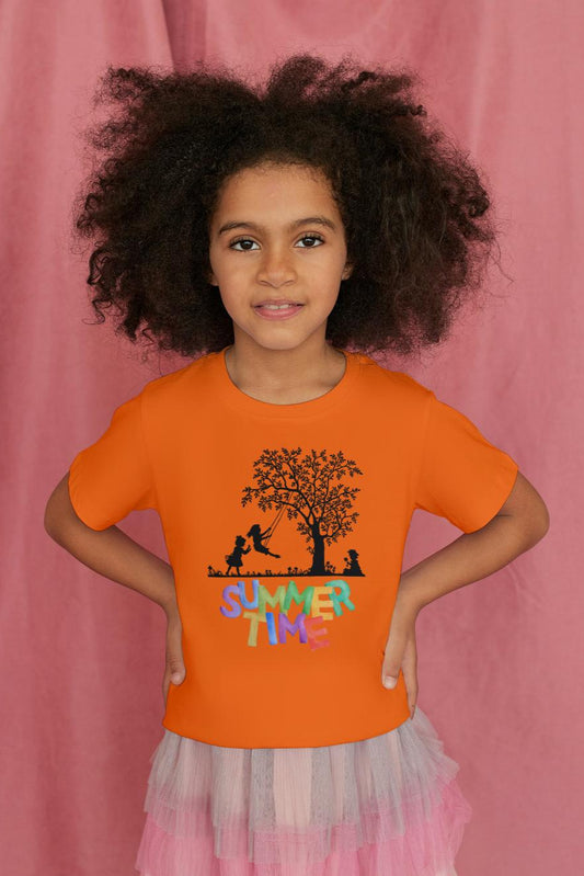 Kid's Summer Time Unisex T-shirt Orange by ZealforTee