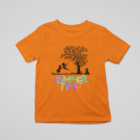 Kid's Summer Time Unisex T-shirt Orange by ZealforTee