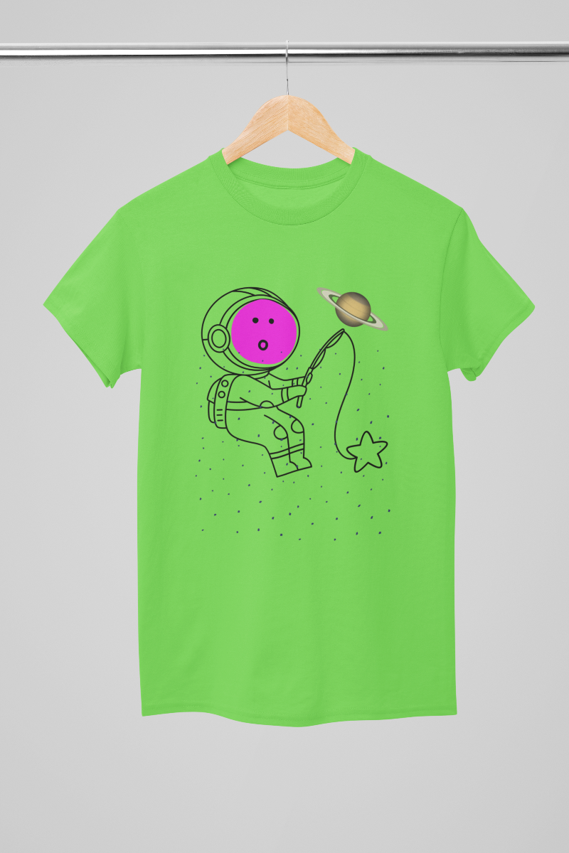 Kid's Astronaut Tackle Star Unisex T-shirt Melange Grey by ZealforTee