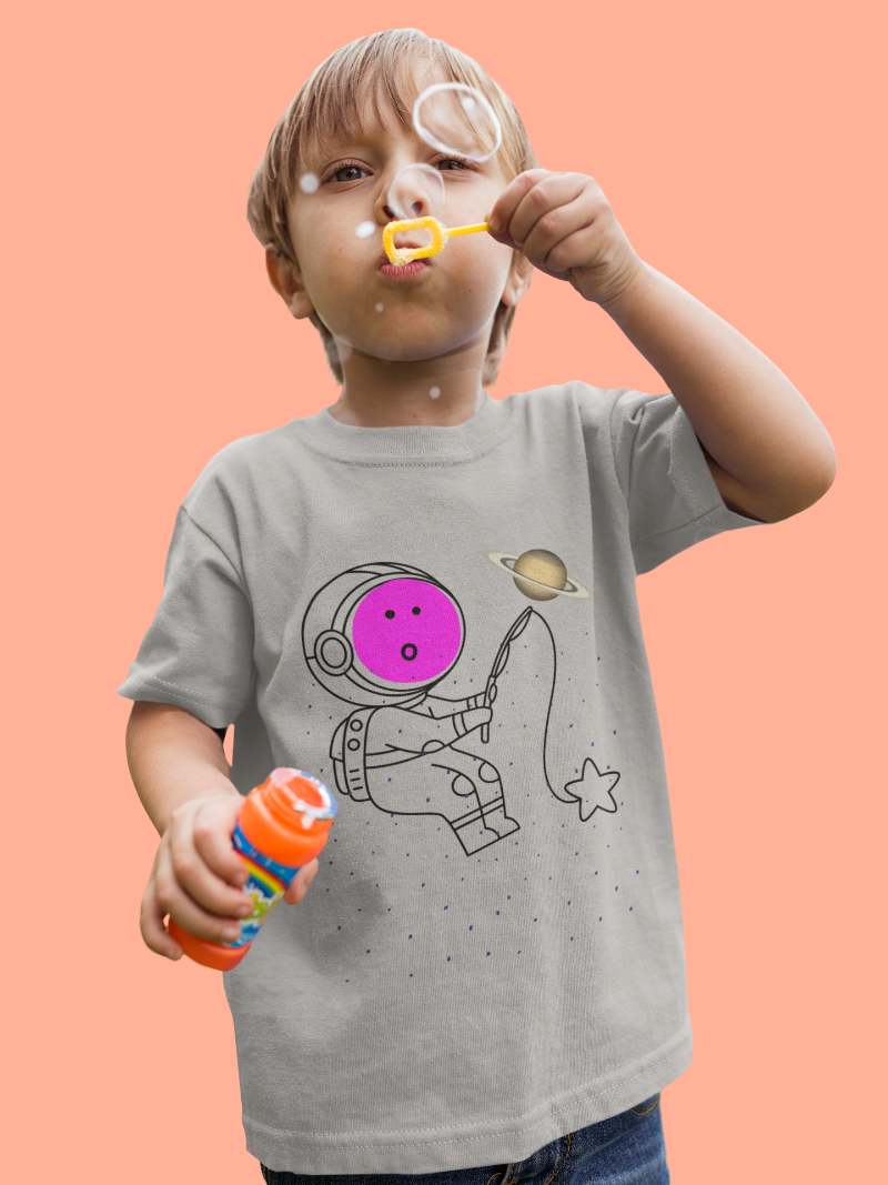 Kid's Astronaut Tackle Star Unisex T-shirt Liril Green by ZealforTee