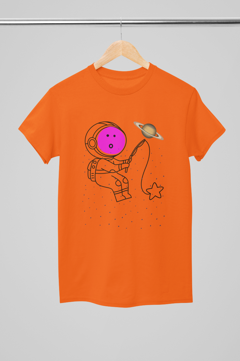 Kid's Astronaut Tackle Star Unisex T-shirt Golden Yellow by ZealforTee