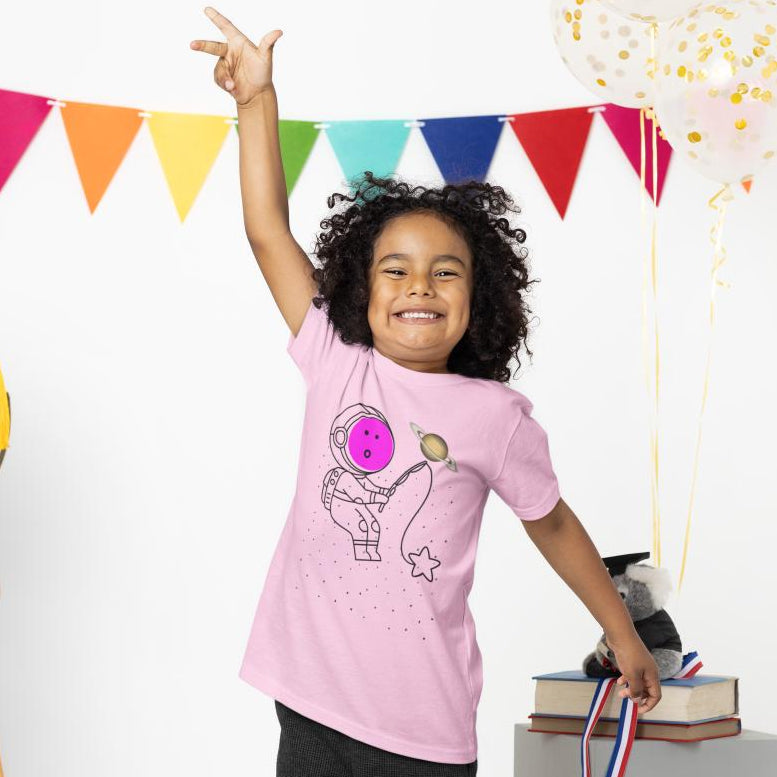 Kid's Astronaut Tackle Star Unisex T-shirt Liril Green by ZealforTee