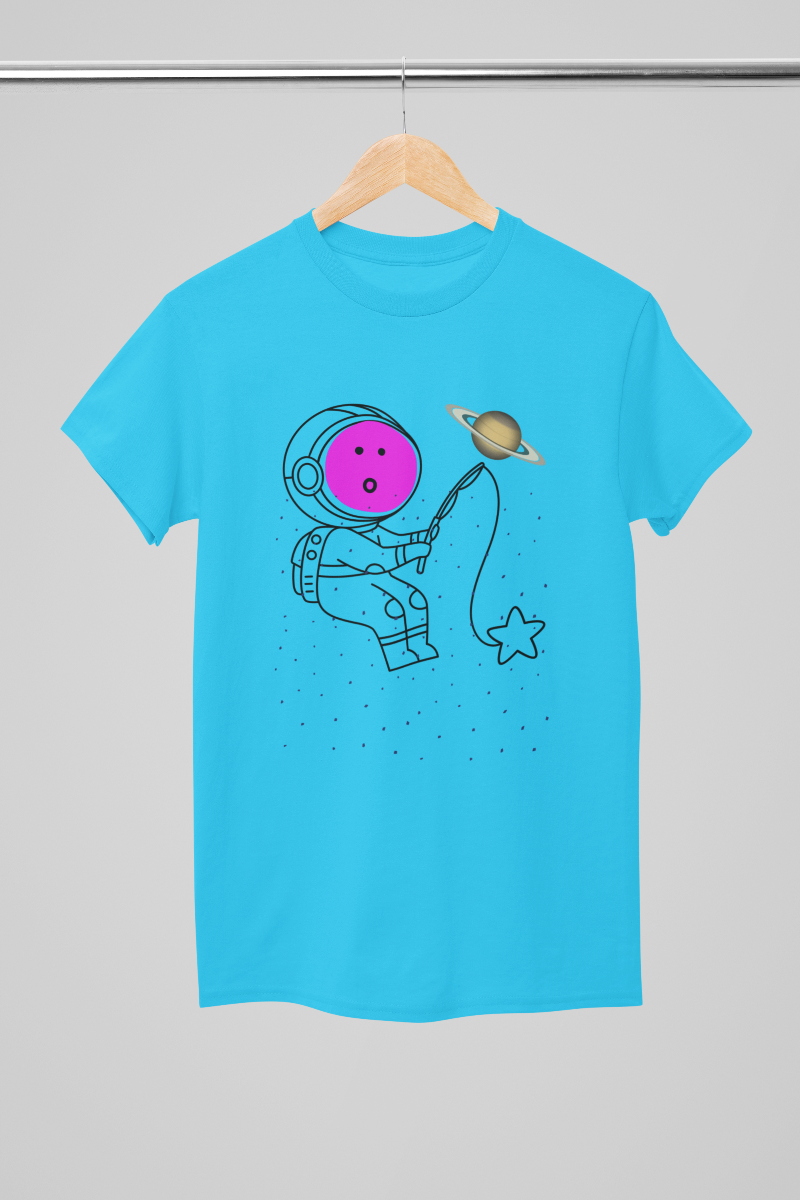 Kid's Astronaut Tackle Star Unisex T-shirt Iris Lavender by ZealforTee