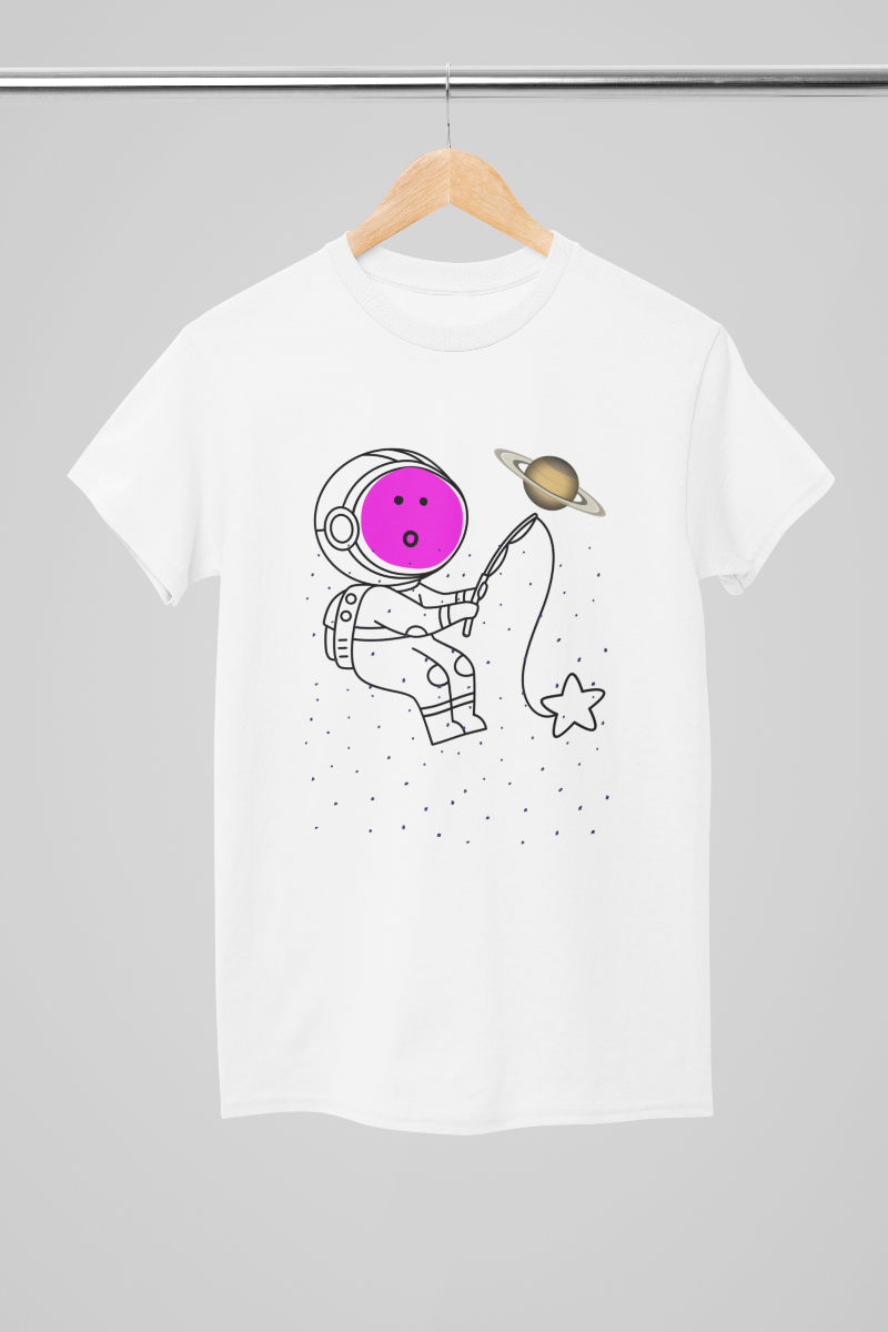 Kid's Astronaut Tackle Star Unisex T-shirt White by ZealforTee