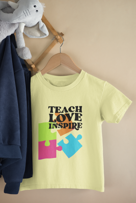 Kid's Teach Love Inspire Unisex T-shirt Sky Blue by ZealforTee