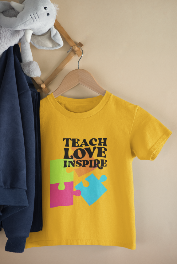 Kid's Teach Love Inspire Unisex T-shirt Butter Yellow by ZealforTee