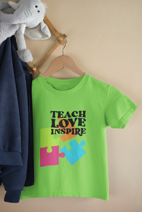 Kid's Teach Love Inspire Unisex T-shirt Golden Yellow by ZealforTee