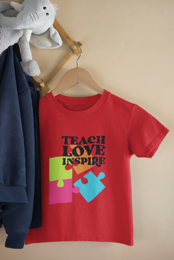 Kid's Teach Love Inspire Unisex T-shirt Liril Green by ZealforTee