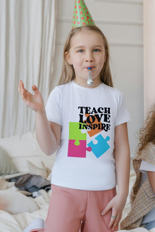 Kid's Teach Love Inspire Unisex T-shirt Orange by ZealforTee