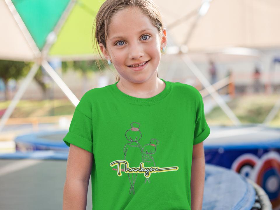 Kid's Thanks A Ton Unisex T-shirt Flag Green by ZealforTee