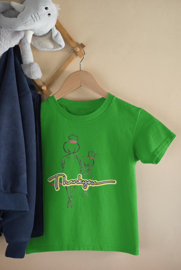 Kid's Thanks A Ton Unisex T-shirt Flag Green by ZealforTee