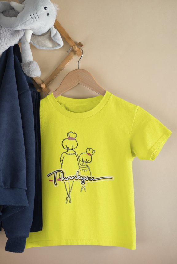Kid's Thanks A Ton Unisex T-shirt New Yellow by ZealforTee