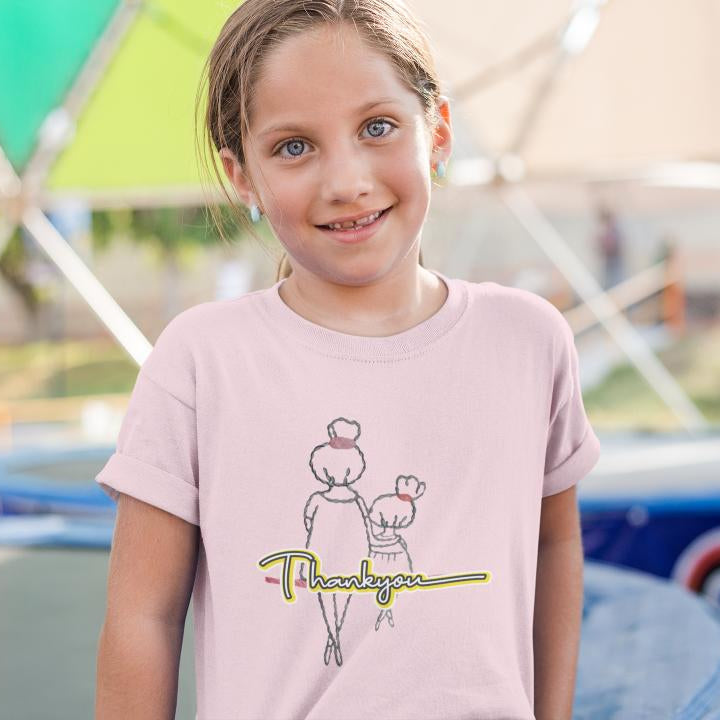 Kid's Thanks A Ton Unisex T-shirt Light Baby Pink by ZealforTee