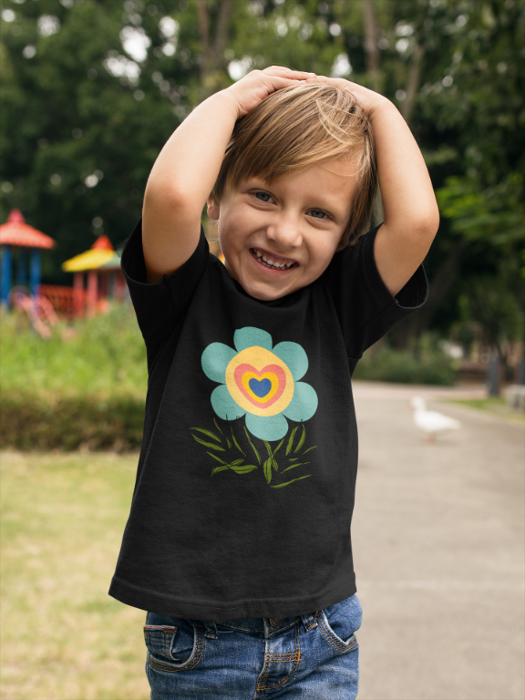 Kid's Striking Flower Unisex T-shirt White by ZealforTee
