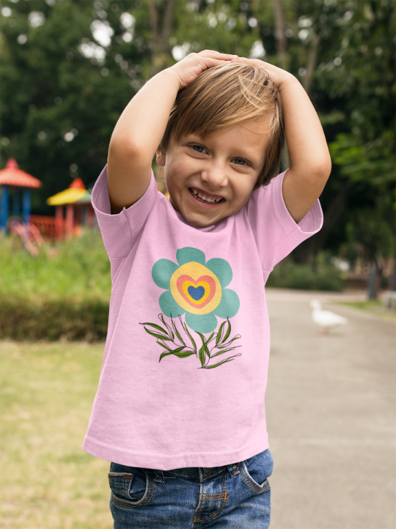 Kid's Striking Flower Unisex T-shirt Golden Yellow by ZealforTee