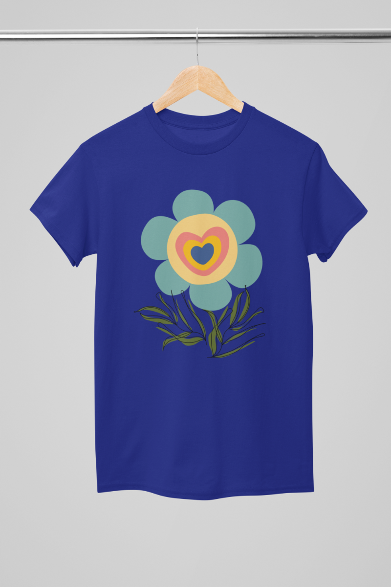 Kid's Striking Flower Unisex T-shirt Royal Blue by ZealforTee