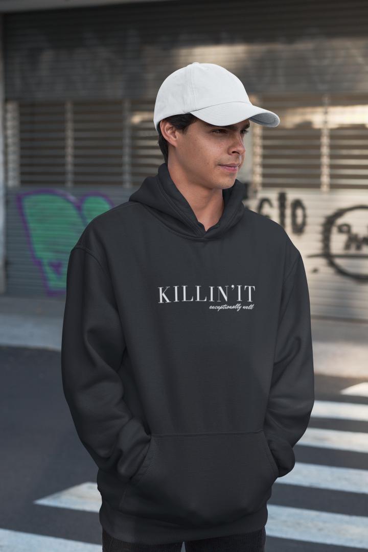 Men's Killin 'it Hoodie Sweatshirt Light Baby Pink by ZealforTee