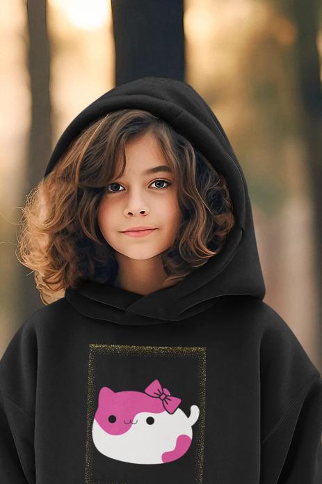 Girl's 'Hello Kitty" Hoodie Sweatshirt Black by ZealforTee