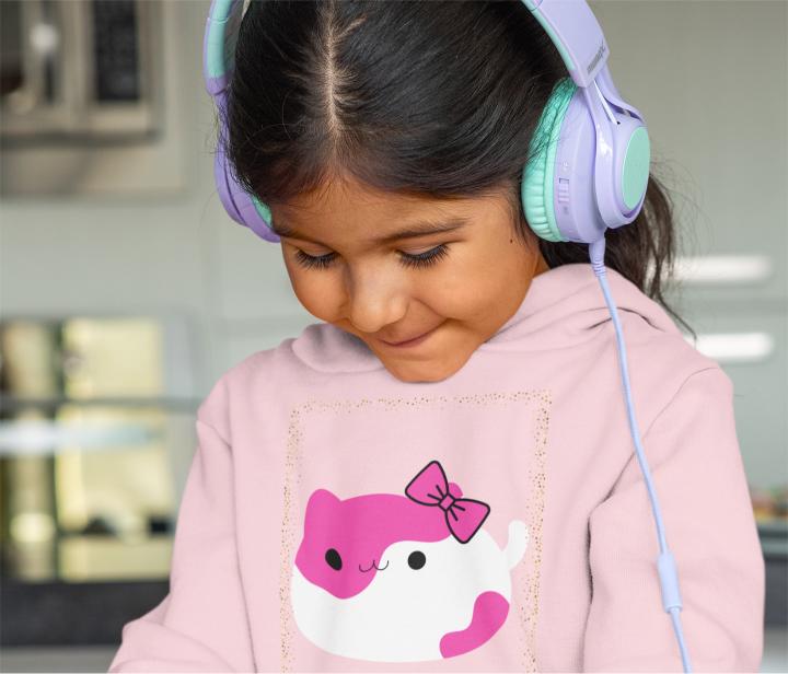 Girl's 'Hello Kitty" Hoodie Sweatshirt Light Baby Pink by ZealforTee