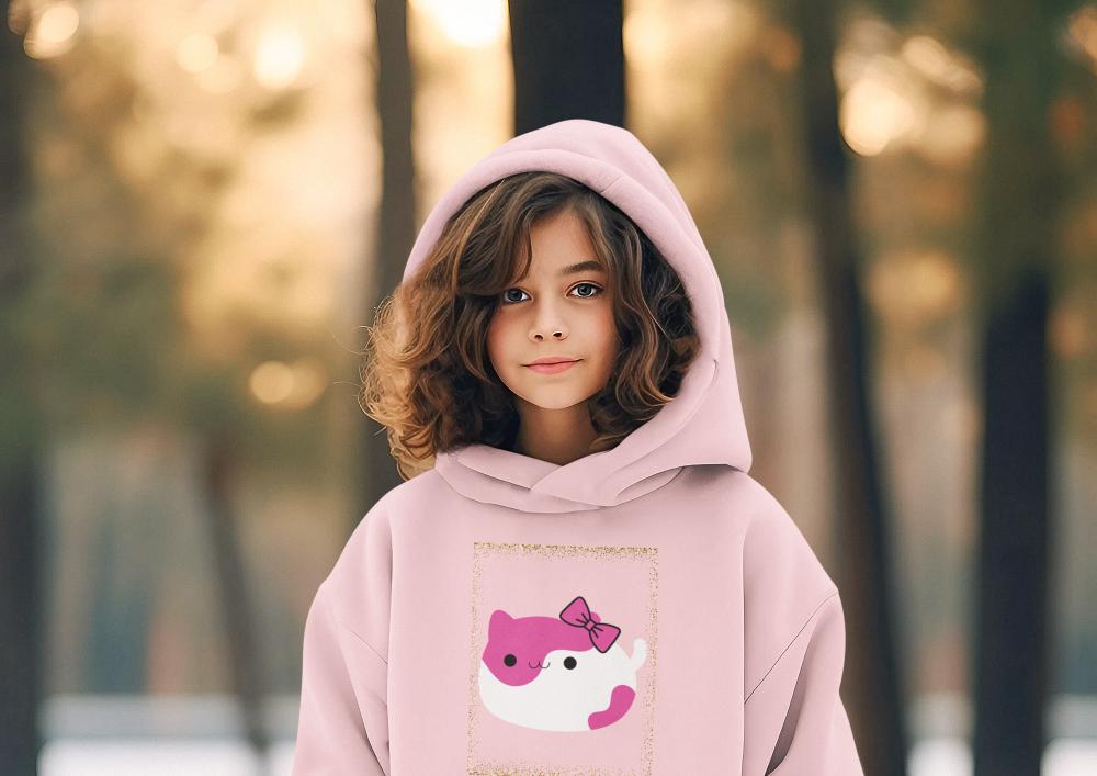 Girl's 'Hello Kitty" Hoodie Sweatshirt Black by ZealforTee